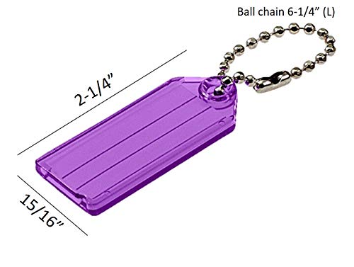 Lucky Line Key Tag with Ball Chain, Pack of 50, Assorted Colors (10175), 2-1/4" x 15/16" - Image 3