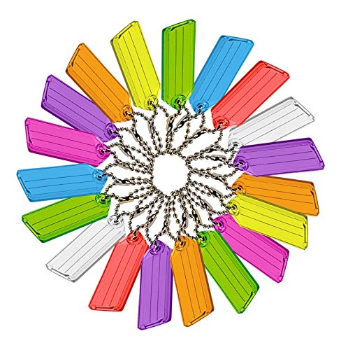 Lucky Line Key Tag with Ball Chain, Pack of 50, Assorted Colors (10175), 2-1/4" x 15/16" - Image 1