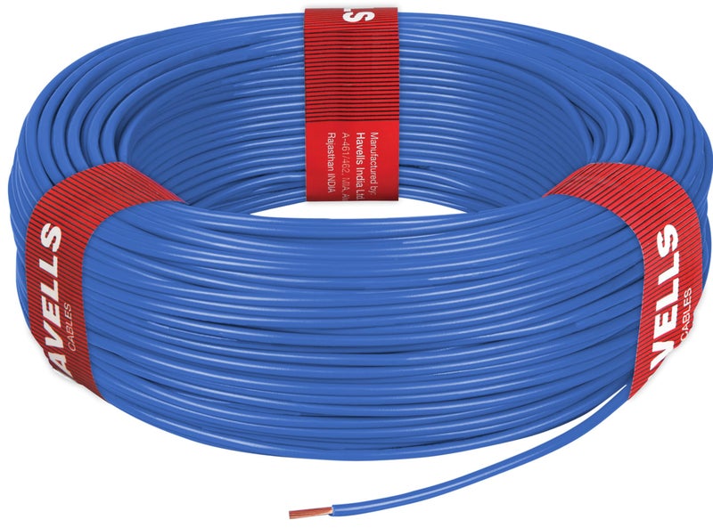 Havells LifeLine+ S3 | 0.75 sq.mm Copper Wire (90m-Blue)| Class 2 Conductor (100% Copper), Heat Resistant & Flame Retardant - Ideal for Domestic & Industrial Use (WHFFDNBA1X75) - Image 5