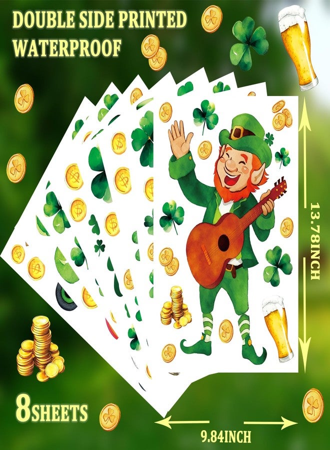 FCZon Star 119PCS St Patricks Day Window Clings,Reusable St Patricks Day Decorations,Double Sided Green Shamrock Window Clings,Irish Static Saint Patrick's Stickers for Glass,St Patrick’s Day Decor(8 Sheets) - Image 2