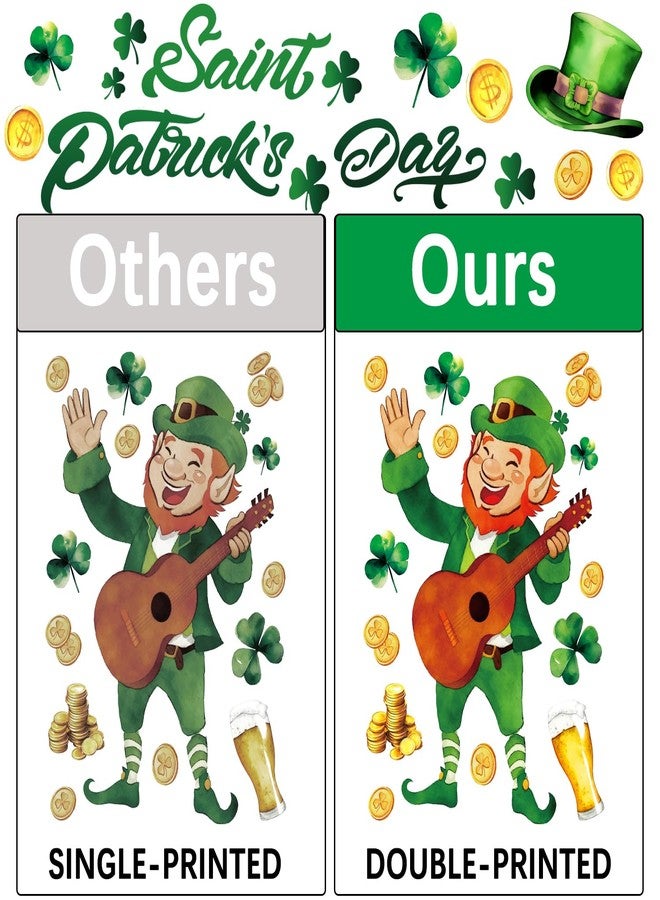 FCZon Star 119PCS St Patricks Day Window Clings,Reusable St Patricks Day Decorations,Double Sided Green Shamrock Window Clings,Irish Static Saint Patrick's Stickers for Glass,St Patrick’s Day Decor(8 Sheets) - Image 4