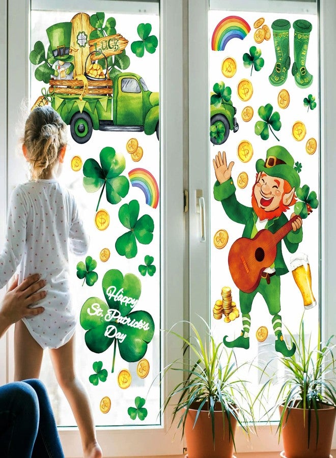 FCZon Star 119PCS St Patricks Day Window Clings,Reusable St Patricks Day Decorations,Double Sided Green Shamrock Window Clings,Irish Static Saint Patrick's Stickers for Glass,St Patrick’s Day Decor(8 Sheets) - Image 5