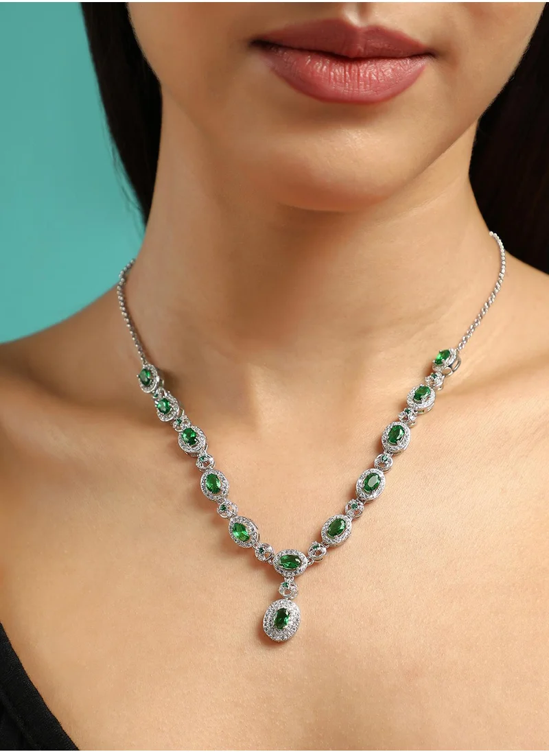 SOHI Stone Studded The Monaco Collar Necklace