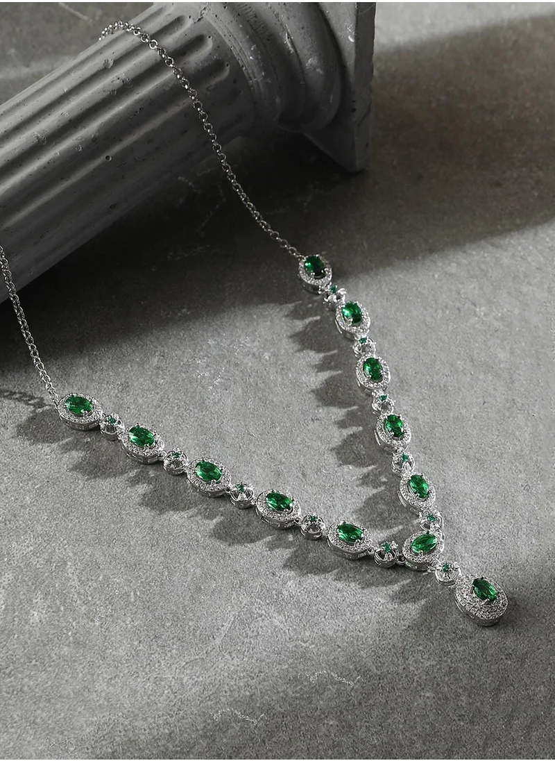 SOHI Stone Studded The Monaco Collar Necklace
