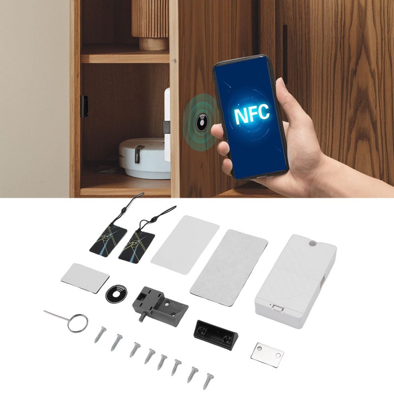 أقفاص الخزانة الذكية مخفية أقفاص الأدراج الإلكترونية مع بطاقات NFC لاصقة مقاومة للأطفال بدون حفر - Image 5