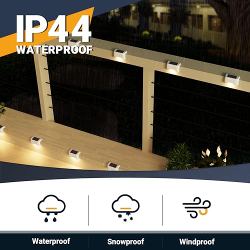 SOLPEX Solar Fence Lights Outdoor 16 Pack, Solar Step Lights Waterproof Led Solares Light for Outdoor Stairs, Deck, Fence, Yard, Patio, and Balcony(Warm White) - Image 4