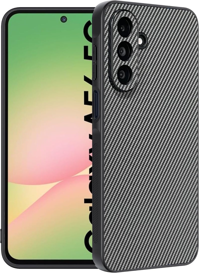 DIZORO Carbon Fiber Case for Samsung Galaxy A56 5g Fusion 5g Smooth Touch Rubber Phone Cases Non-Slip, Camera Protection Fingerprint Resistant Full Body Protective Shockproof Back Cover - Light Grey - Image 1