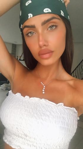 Kyerlyn Silver Crystal Star Necklace for Women Star CZ Charm Statement YNecklace Silver Dainty Shining Necklace Exquisite Choker Necklace for Women Adjustable Jewelry Gifts - Image 3