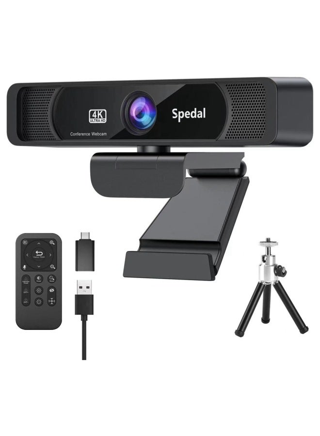 Spedal 4K Ultra-high-definition Camera Built-in AI Noise Reduction Dual Microphones Can Be Remotely Controlled 120 ° Wide-angle Zoom-Color:Black - Image 1