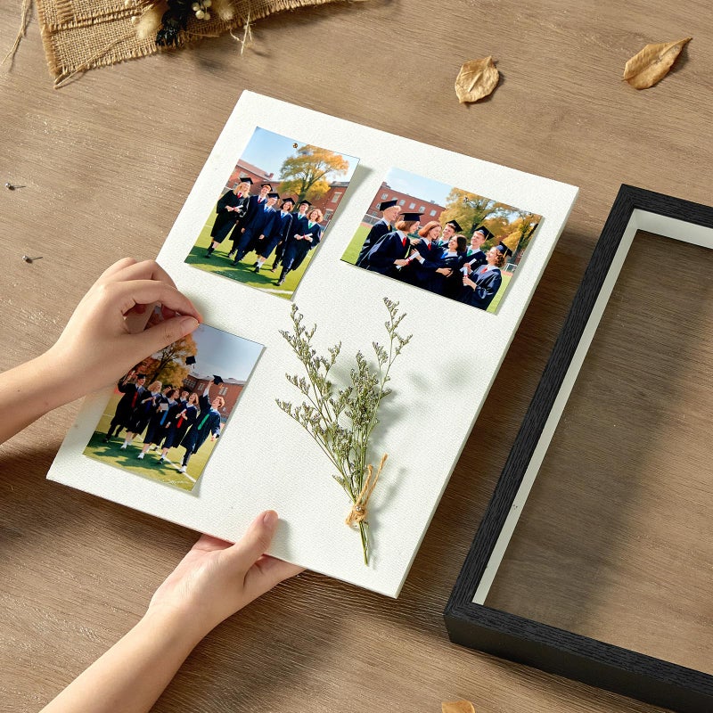 RTZQQIN 11x14 Shadow Box Display Case Picture Frame with Soft Linen Back, Large Deep Black Shadow Box 11x14 for Flowers Medal Display Case Jersey pet Graduation Memorabilia Baby Ltems Crafts Photos - Image 2