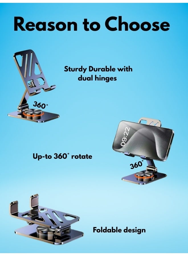 Cell Phone Stand—portable, foldable, and angle-adjustable for perfect viewing. Crafted from stable alloy metal, compatible with iPhone 16/15 and Samsung S24 - Image 4