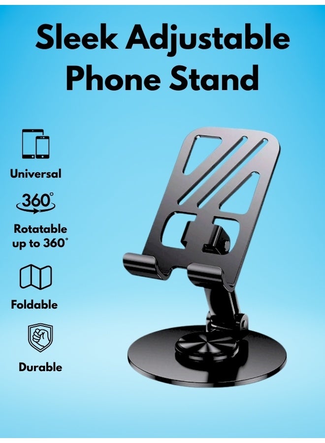 Cell Phone Stand—portable, foldable, and angle-adjustable for perfect viewing. Crafted from stable alloy metal, compatible with iPhone 16/15 and Samsung S24 - Image 1