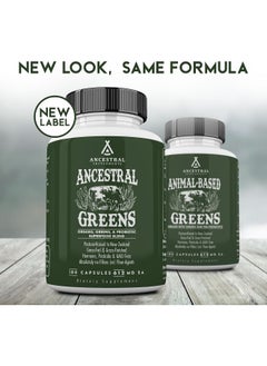 Ancestral Supplements Ancestral Supplements Greens Powder Capsules, Organic Superfood Greens & Reds Blend with Spirulina, Chlorella, Grass Fed Beef Organs, and Probiotics for Gut Health, Non GMO, 615mg Each, 180 Count  - Image 3