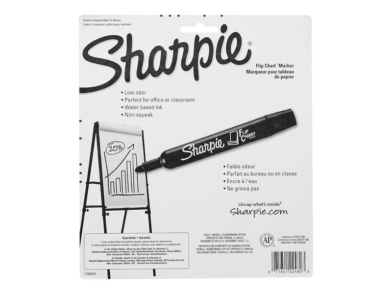 Sharpie ماركر شاربى 22480PP لكتابة على اللوحات، نقطة دائرية، 8/عبوة، متنوعة - Image 4