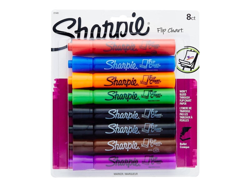 Sharpie ماركر شاربى 22480PP لكتابة على اللوحات، نقطة دائرية، 8/عبوة، متنوعة - Image 2