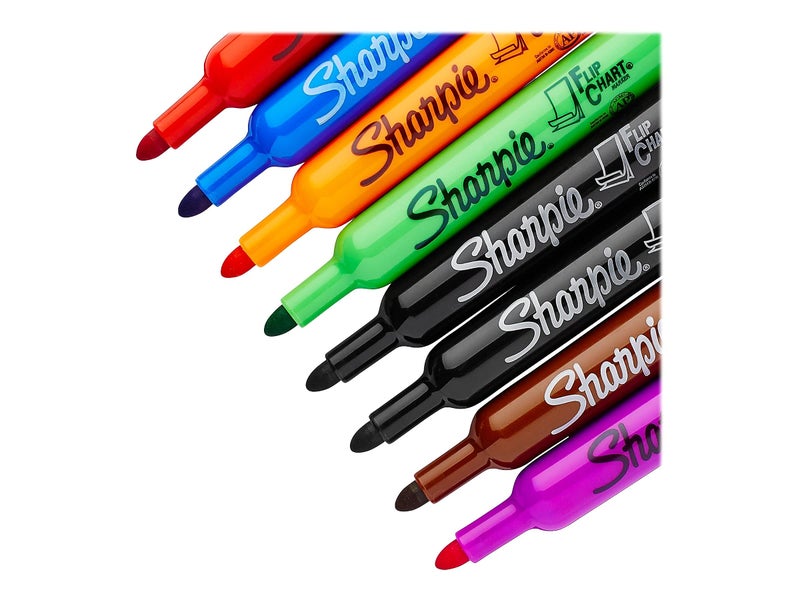 Sharpie ماركر شاربى 22480PP لكتابة على اللوحات، نقطة دائرية، 8/عبوة، متنوعة - Image 3