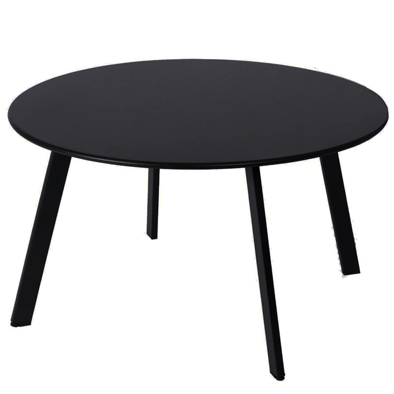 juserox Patio Coffee Table - Metal Steel Outdoor Round Table Weather Resistant Anti-Rust Table (Black) - Image 1