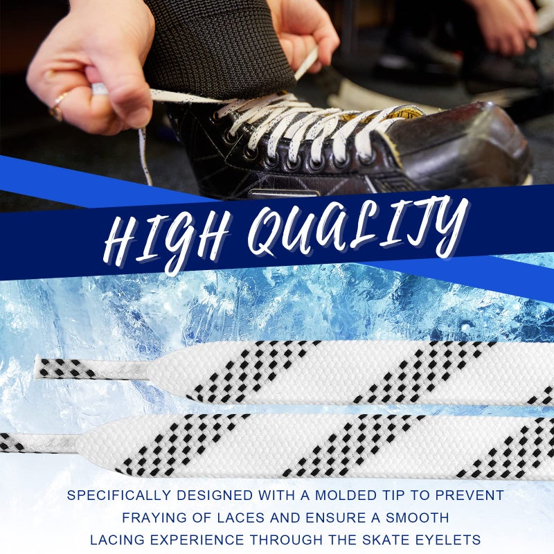 Yingzhao 4 Pairs Waxed Hockey Skate Laces 108" Hockey Laces Wide Ice Skate Lace Strap Ice Sports Accessories for Roller Skates Boots Adults Youth (White) - Image 5
