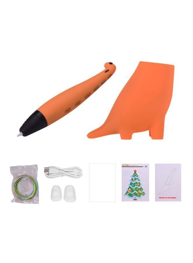 NIBEMINENT Dinosaur Shaped 3D Printing Pen With Accessories Orange/Black - Image 1