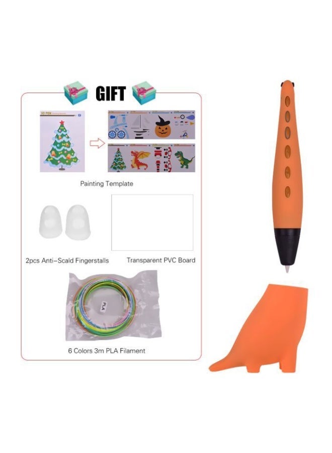 NIBEMINENT Dinosaur Shaped 3D Printing Pen With Accessories Orange/Black - Image 4