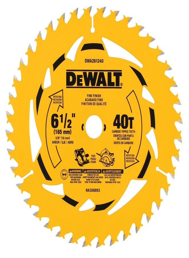 DEWALT 6-1/2 in. 40T Circular Saw Blade (DWA261240) - Image 1