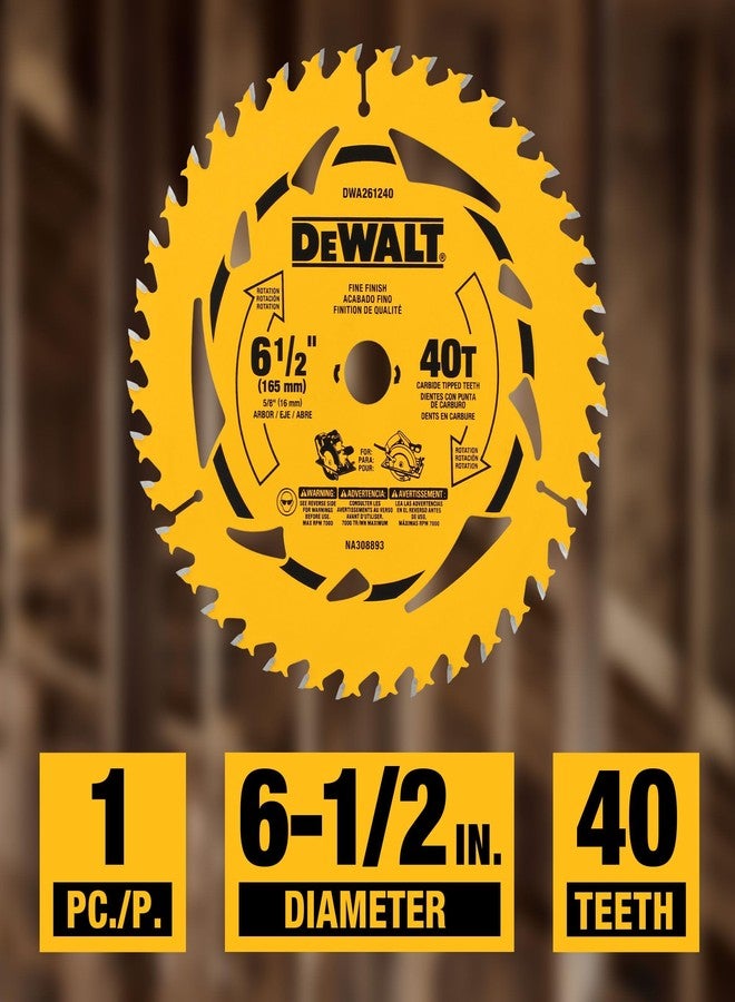 DEWALT 6-1/2 in. 40T Circular Saw Blade (DWA261240) - Image 3
