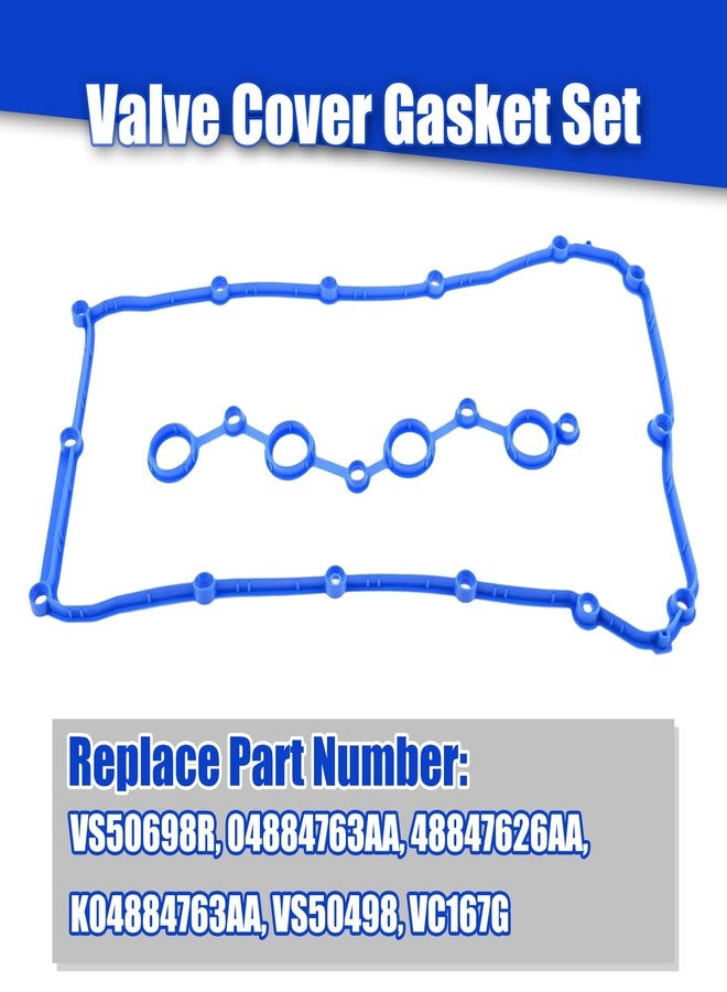 VORIPO VS50698R Engine Valve Cover Gasket Set for Dodge Avenger Journey Caliber 1.8 2.0 2.4L, for Jeep Compass Patriot, for Chrysler 200 Sebring 2007 2008 2009 2010 2011 2012-2020, Replace 04884763AA VC167G - Image 2