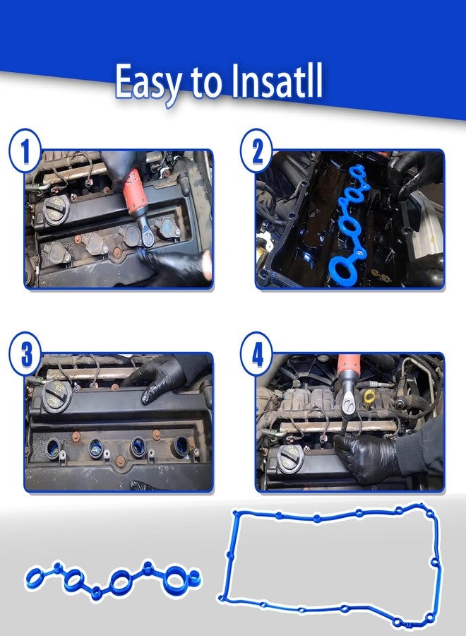 VORIPO VS50698R Engine Valve Cover Gasket Set for Dodge Avenger Journey Caliber 1.8 2.0 2.4L, for Jeep Compass Patriot, for Chrysler 200 Sebring 2007 2008 2009 2010 2011 2012-2020, Replace 04884763AA VC167G - Image 5