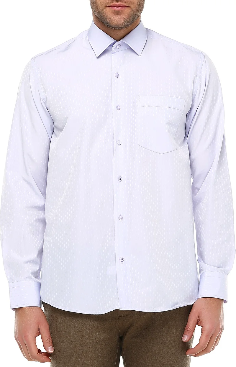 Varetta Men's Lilac Classic Cut Patterned Long Sleeve Shirt
