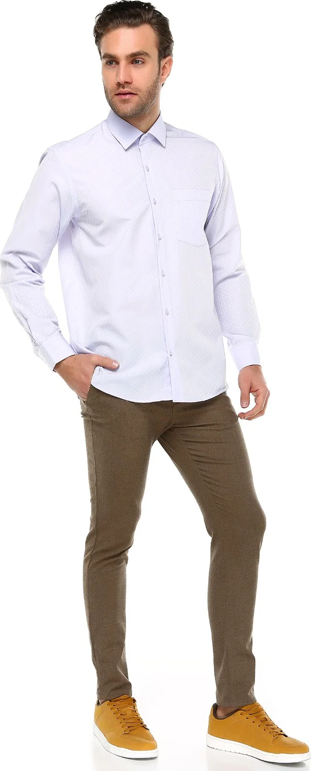 Varetta Men's Lilac Classic Cut Patterned Long Sleeve Shirt