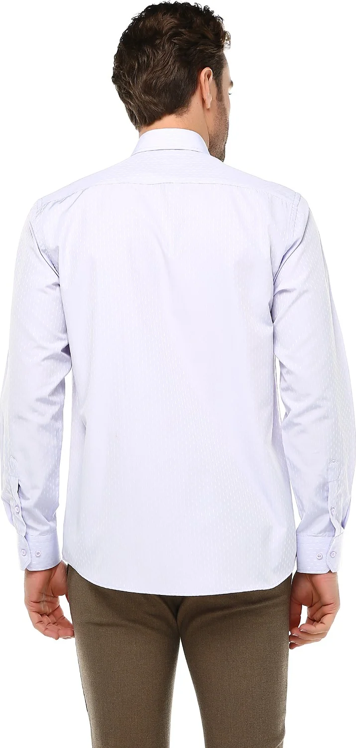 Varetta Men's Lilac Classic Cut Patterned Long Sleeve Shirt