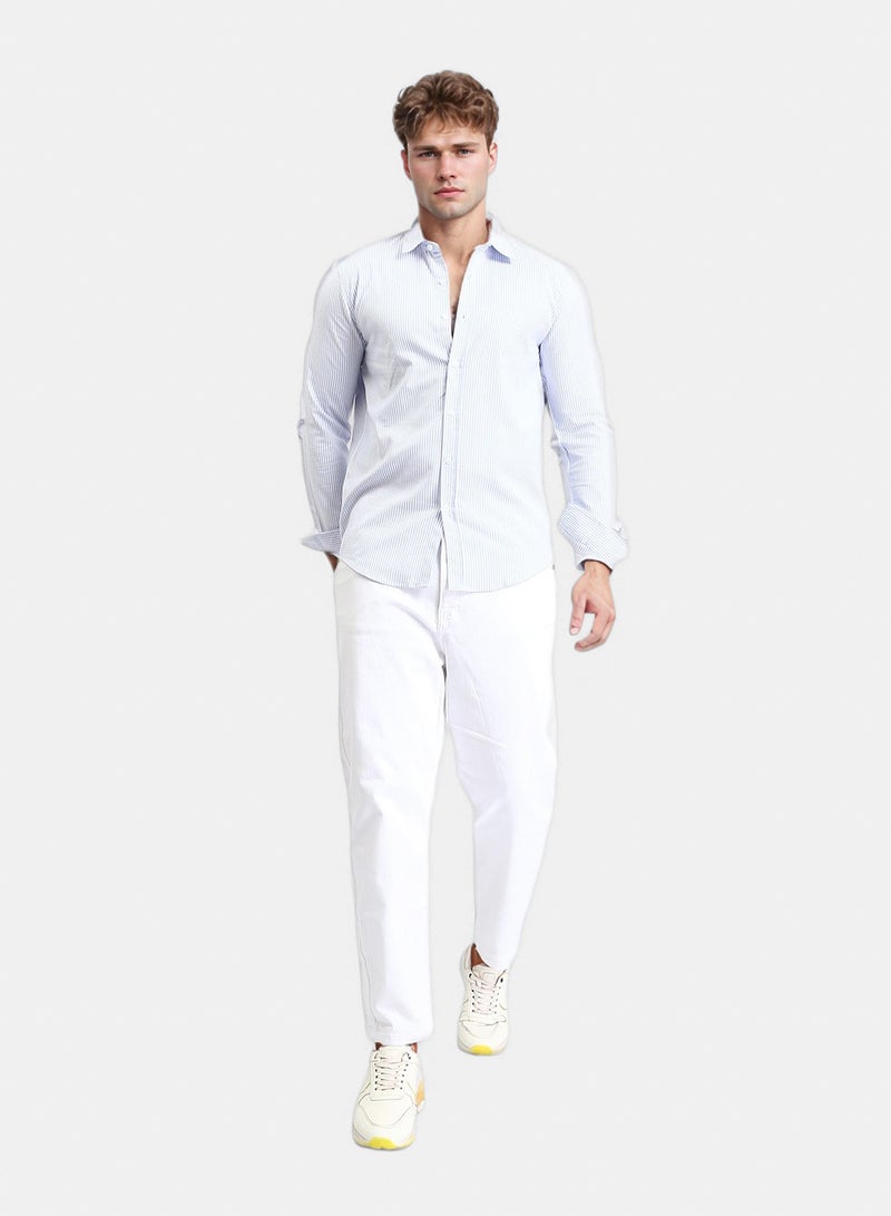 RAVIN Men Pencil Stripes Long Sleeves Shirt - Image 5