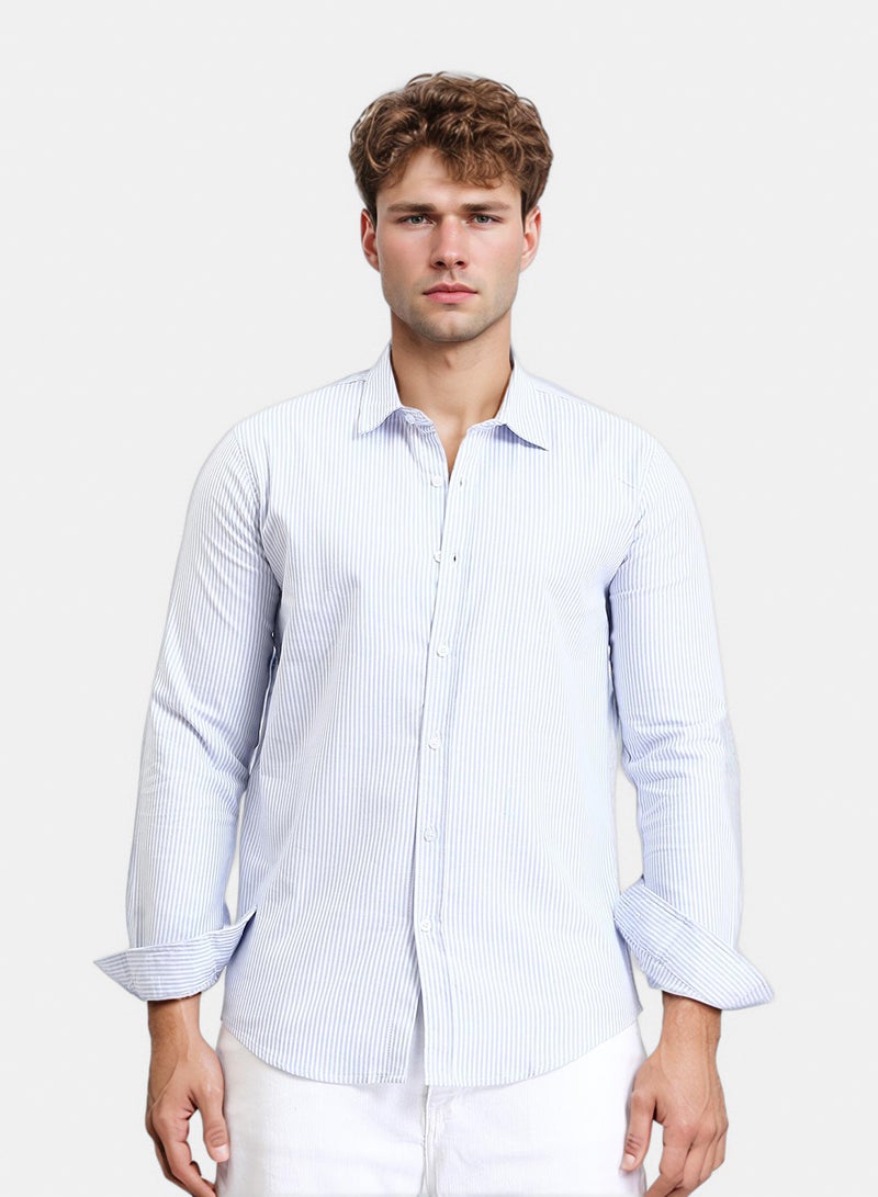RAVIN Men Pencil Stripes Long Sleeves Shirt - Image 1