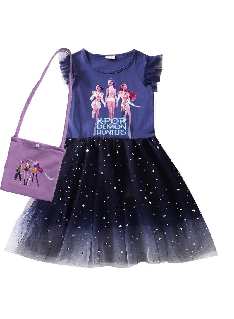 general K-POP: Demon Hunting Girl Group Dress with Crossbody Bag Available in Various Sizes for Everyday Wear - Image 1
