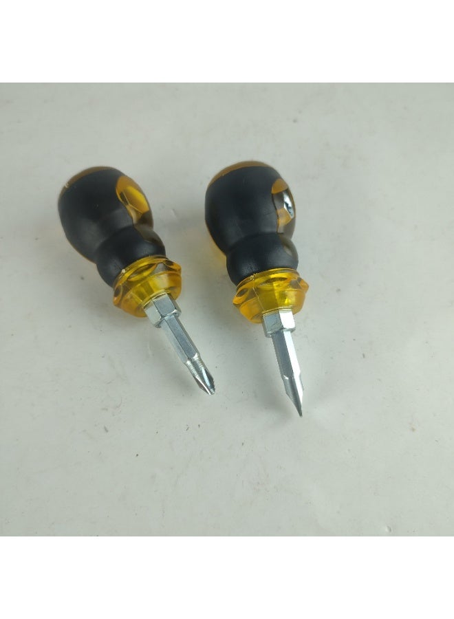 Mini Dual-Purpose Hand Screwdriver (Crucible and Flat) with Interchangeable, 2 Pieces - Image 1