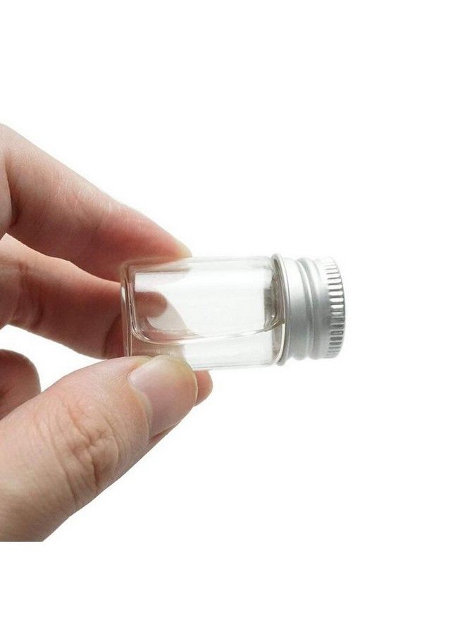 UPSTORE 12Pcs Empty Clear Travel Portable Glass Wish Bottles With Silver Aluminum Cap Essential Oil Powders Cream Ointments Grease Storage Container Jars Cosmetic Makeup Sample Packing Holder(5Ml/0.17Oz) - Image 3