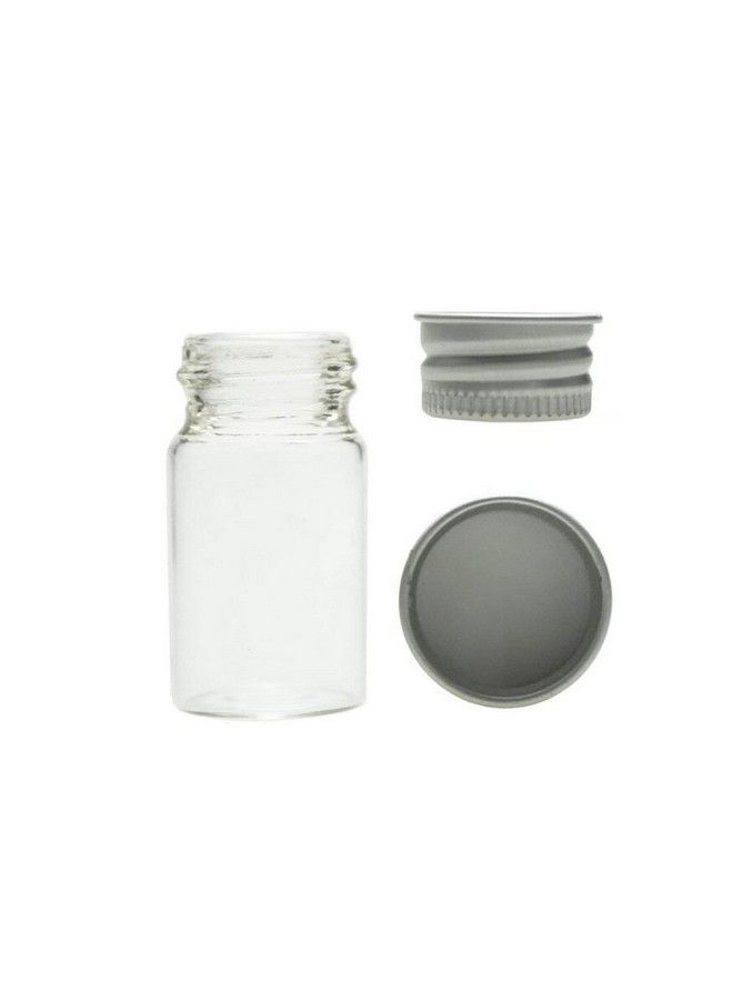 UPSTORE 12Pcs Empty Clear Travel Portable Glass Wish Bottles With Silver Aluminum Cap Essential Oil Powders Cream Ointments Grease Storage Container Jars Cosmetic Makeup Sample Packing Holder(5Ml/0.17Oz) - Image 4