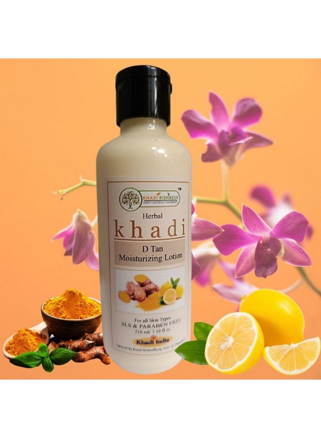 Khadi Rishikesh D-Tan Moisturizing Body Lotion | Reduces Tan, Fine Lines | Deeply Hydrating & Nourishing for Dry Skin | Glowing, Even Skin Tone for Men & Women | Paraben Free - 210ml - Image 5