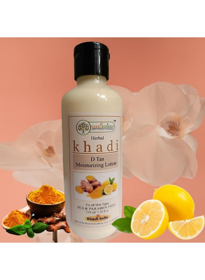 Khadi Rishikesh D-Tan Moisturizing Body Lotion | Reduces Tan, Fine Lines | Deeply Hydrating & Nourishing for Dry Skin | Glowing, Even Skin Tone for Men & Women | Paraben Free - 210ml - Image 3