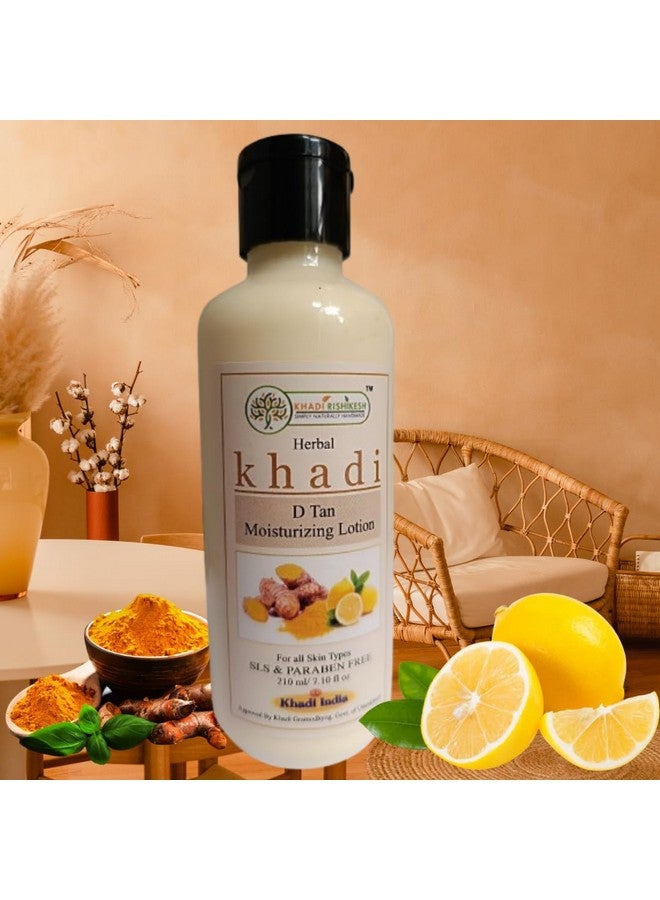 Khadi Rishikesh D-Tan Moisturizing Body Lotion | Reduces Tan, Fine Lines | Deeply Hydrating & Nourishing for Dry Skin | Glowing, Even Skin Tone for Men & Women | Paraben Free - 210ml - Image 4