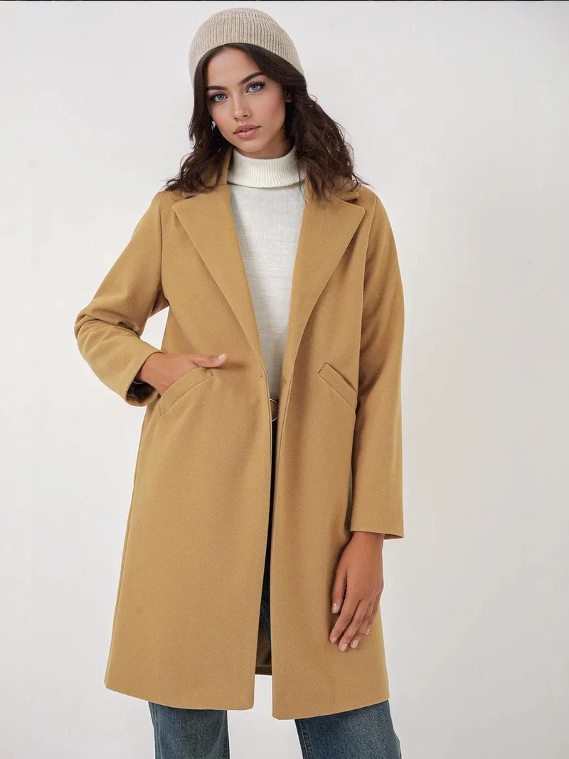 BIG DART BDART Buttoned Long Coat with Pockets
