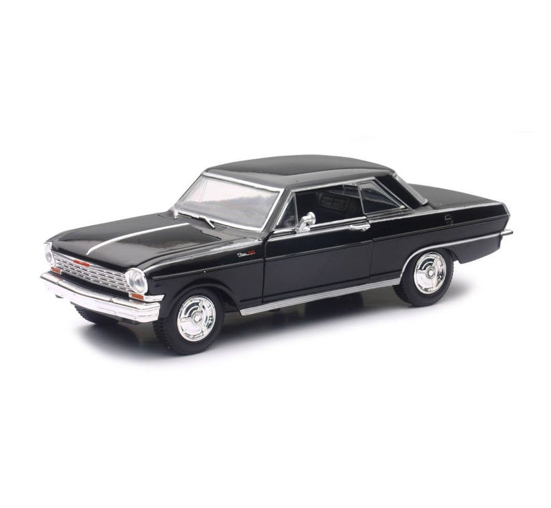 NewRay New Ray 1964 Chevrolet Nova SS Black Muscle Car Collection 125 Diecast Model Car - Image 3