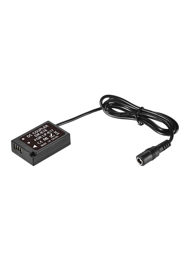 ANDOER - DR-E18 LP-E17 Dummy Battery Pack Coupler Adapter with DC Male Connector for Canon 200D/ 800D/ 760D/ 750D/ 77D/ M6/ M5 /Rebel T7i T6s T6i 8000D X8i/ SL3/250D/X10 - Image 1