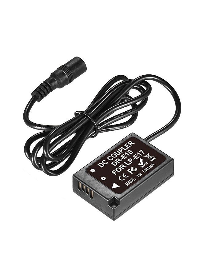 ANDOER - DR-E18 LP-E17 Dummy Battery Pack Coupler Adapter with DC Male Connector for Canon 200D/ 800D/ 760D/ 750D/ 77D/ M6/ M5 /Rebel T7i T6s T6i 8000D X8i/ SL3/250D/X10 - Image 1