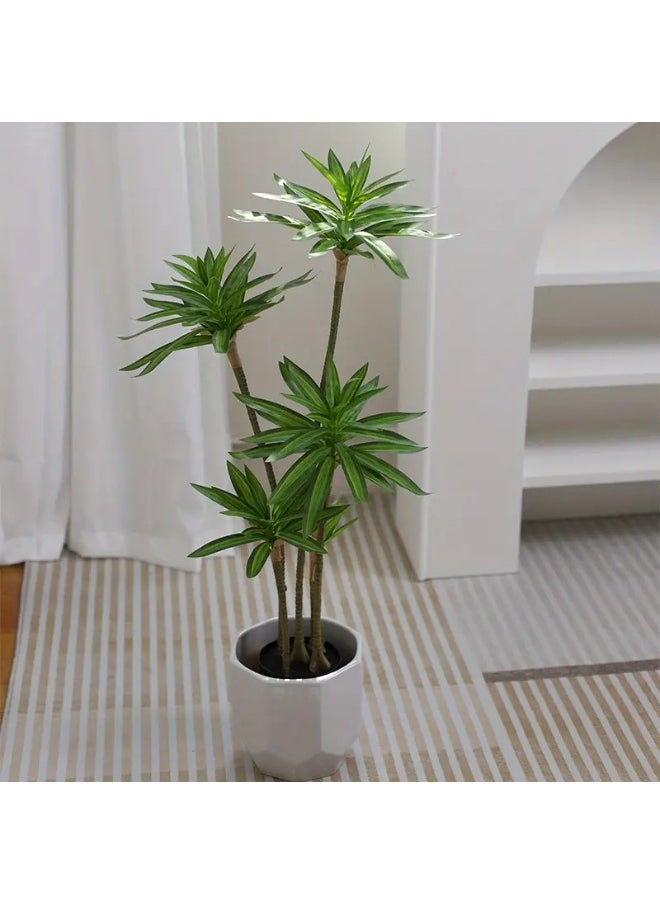 Generic Decorative artificial tree with green leaves and 4 branches - 100 cm high  - Image 3