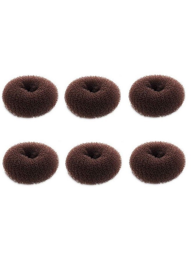 SQULIGT Extra Small Bun Makers for Kids, 6 PCS Chignon Donut Sock Forms for Girls, Mini Doughnut Shapers for Short and Thin Hair (2 Inch, Dark Brown) - Image 1