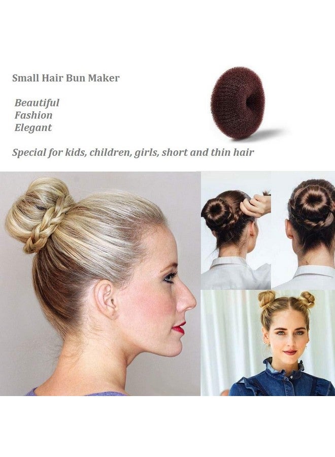 SQULIGT Extra Small Bun Makers for Kids, 6 PCS Chignon Donut Sock Forms for Girls, Mini Doughnut Shapers for Short and Thin Hair (2 Inch, Dark Brown) - Image 3