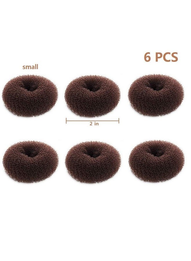 SQULIGT Extra Small Bun Makers for Kids, 6 PCS Chignon Donut Sock Forms for Girls, Mini Doughnut Shapers for Short and Thin Hair (2 Inch, Dark Brown) - Image 5