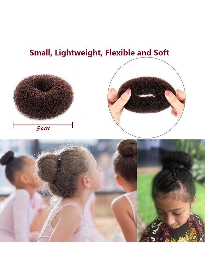 SQULIGT Extra Small Bun Makers for Kids, 6 PCS Chignon Donut Sock Forms for Girls, Mini Doughnut Shapers for Short and Thin Hair (2 Inch, Dark Brown) - Image 2
