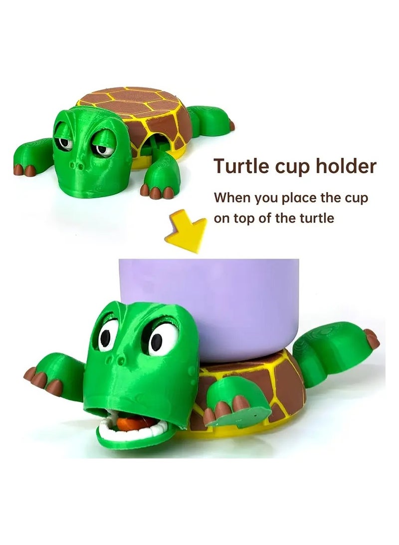 Exotic 3D Printed Funny Turtle Coaster Set for Hot & Cold Drinks – Heat-Resistant, Non-Slip Base, Cute Desk & Kitchen Decor, Great Gift for Home & Office - Image 2